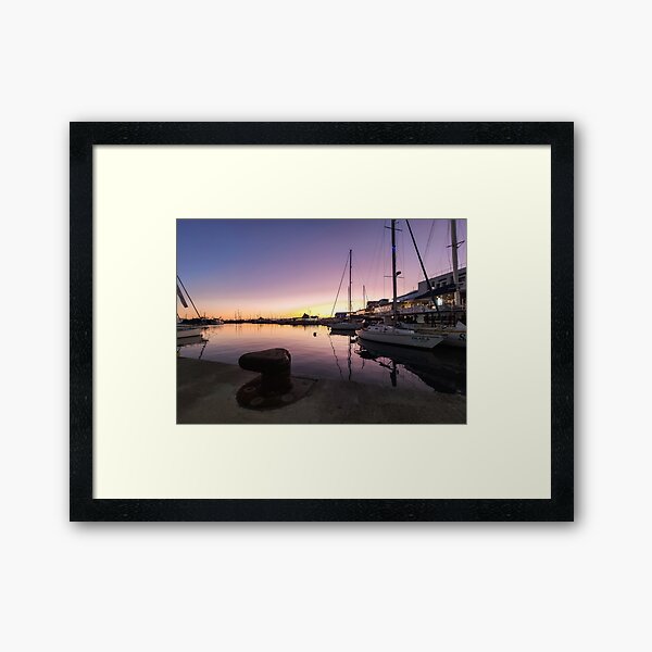 Sunset at the old port - Limassol Cyprus Framed Art Print