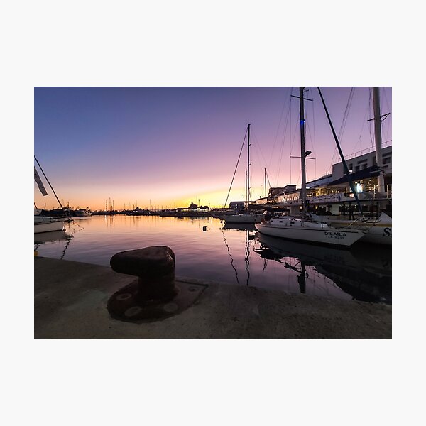 Sunset at the old port - Limassol Cyprus Photographic Print