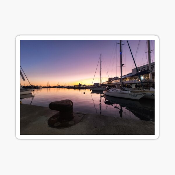 Sunset at the old port - Limassol Cyprus Sticker