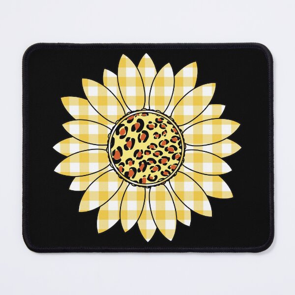 Item preview, Sunflower with Leopard and Yellow Gingham Plaid Harvest designed and sold by funnytshirtemp.