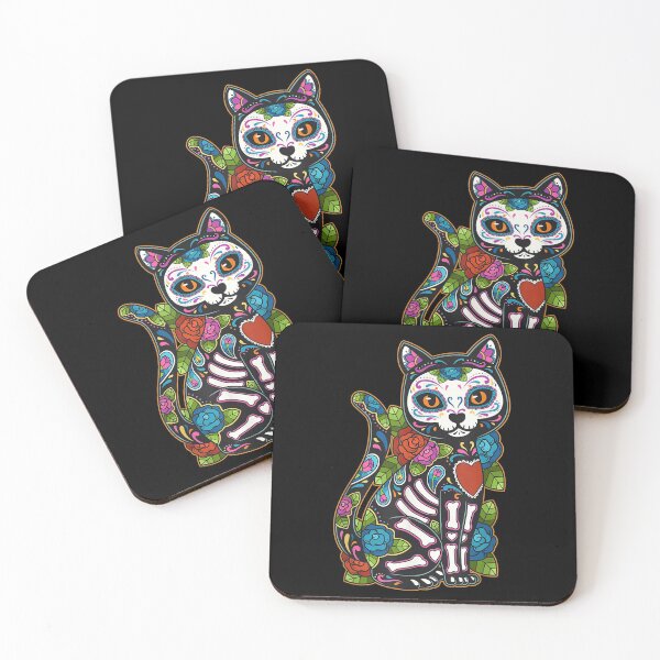 Item preview, Cat Sugar Skull Mexico Calavera Dia De Los Muertos designed and sold by kaidencyrcla.
