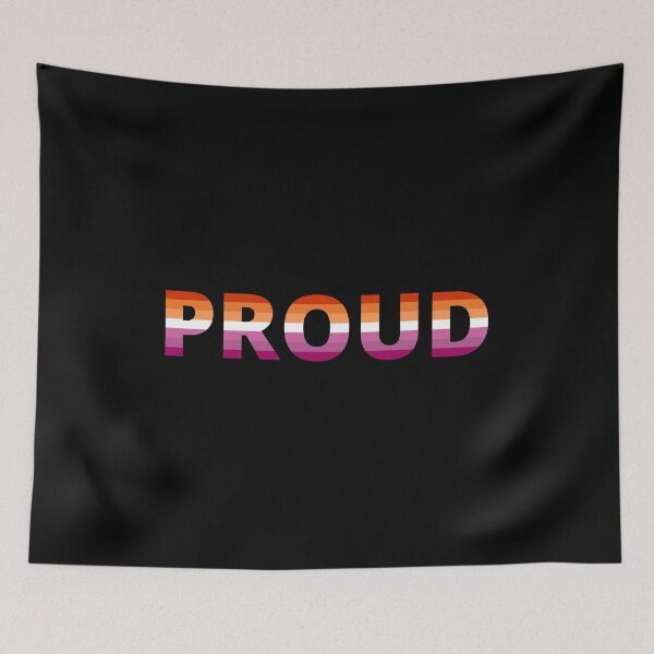 Item preview, PROUD WITH LESBIAN FLAG designed and sold by uniqueitems.