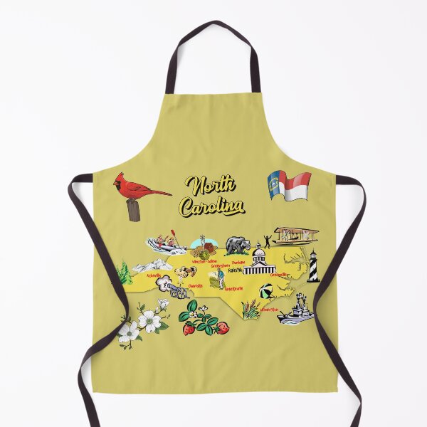 Item preview, Hand Drawn Illustration of North Carolina Map with Tourist Destinations, USA designed and sold by mashmosh.