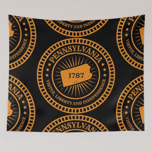 Item preview, Pennsylvania - Slogan Motto Map Badge Virtue Liberty and Independence - Keystone State 1787 designed and sold by Ranggasme.