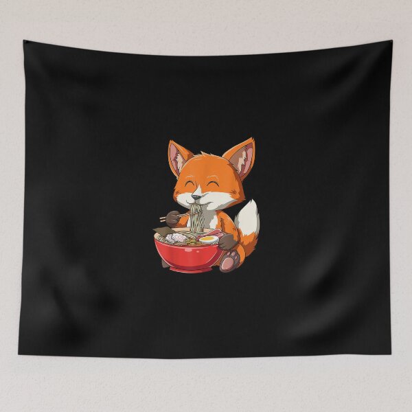 Item preview, Fox Eating Ramen Ramen Noodle Lovers Fox Themed designed and sold by RianJamessya.