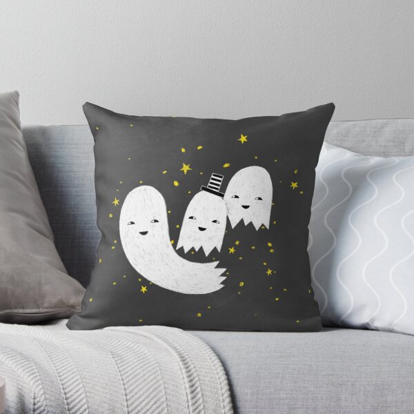 Halloween ghosts illustration Throw Pillow
