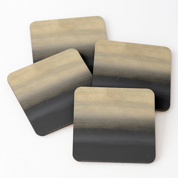 Item preview, Modern Gold Black Brush Strokes Painting designed and sold by InovArtS.