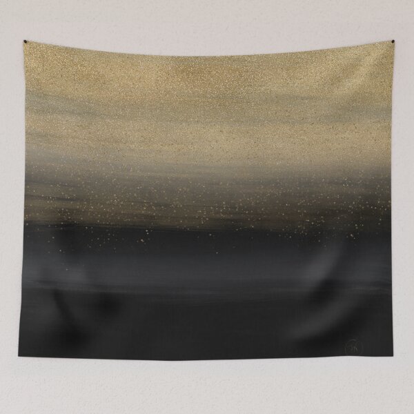 Item preview, Modern Gold Black Brush Strokes Painting designed and sold by InovArtS.