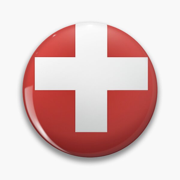 Item preview, SWISS FLAG. CHROME BUTTON. Classic designed and sold by jeniferadendtxp.