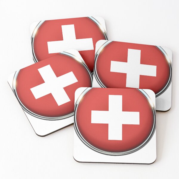 Item preview, SWISS FLAG. CHROME BUTTON. Classic designed and sold by jeniferadendtxp.