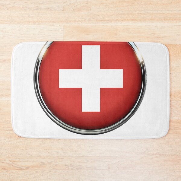 Item preview, SWISS FLAG. CHROME BUTTON. Classic designed and sold by jeniferadendtxp.