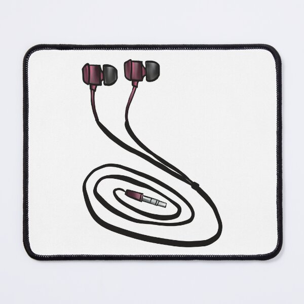 Item preview, Dark Rose Pink Fusion Earphones Illustration designed and sold by ZaraRoza.