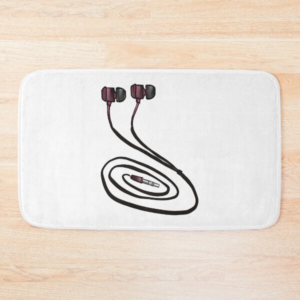 Item preview, Dark Rose Pink Fusion Earphones Illustration designed and sold by ZaraRoza.