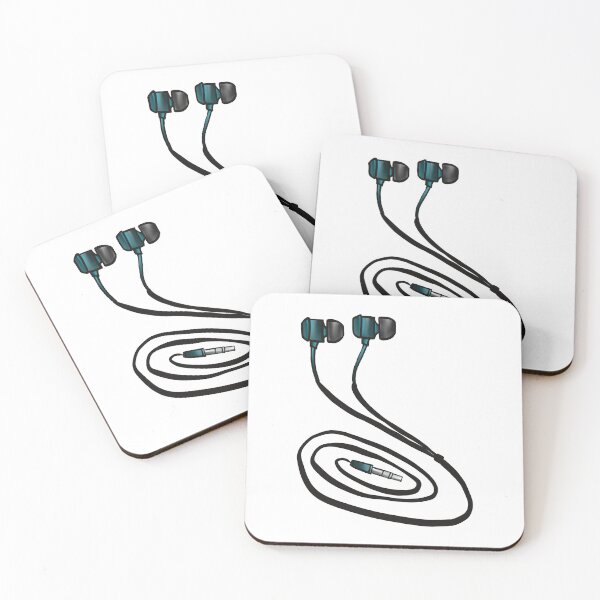Item preview, Ocean Turquoise Teal Earphones Illustration designed and sold by ZaraRoza.