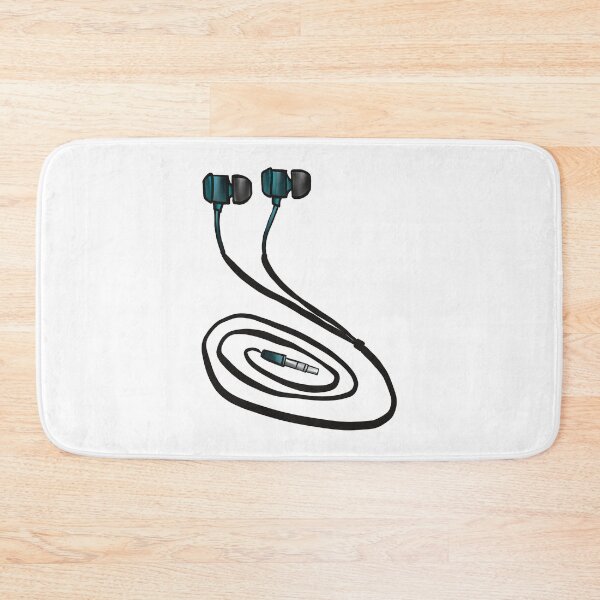 Item preview, Ocean Turquoise Teal Earphones Illustration designed and sold by ZaraRoza.