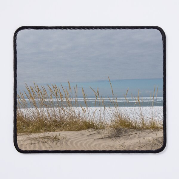 Item preview, Lake Erie Ice Blanket with Sand Dunes and Dry Grass designed and sold by Georgia Mizuleva.