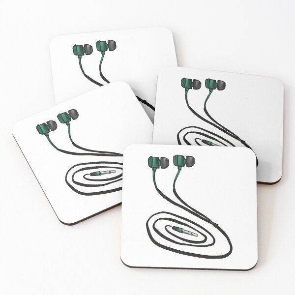 Item preview, Wicked Emerald Green Earphones Illustration designed and sold by ZaraRoza.