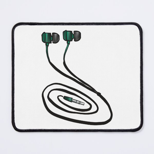 Item preview, Wicked Emerald Green Earphones Illustration designed and sold by ZaraRoza.