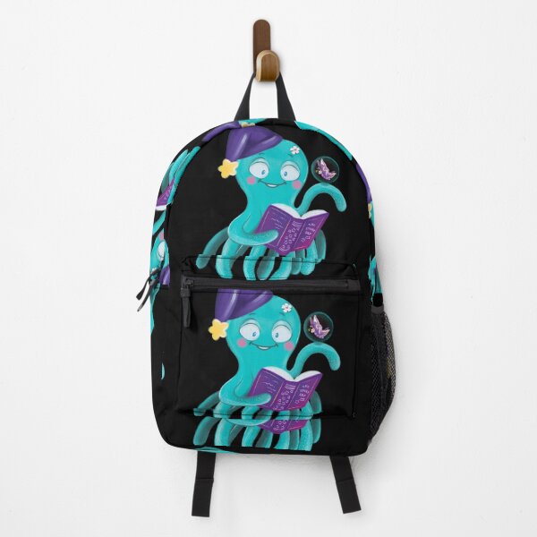 Item preview, Watercolor Cute Kawaii Octopus Enjoying Reading His Favorite Book Before Going To Sleep Design designed and sold by Red-ElYoubi.