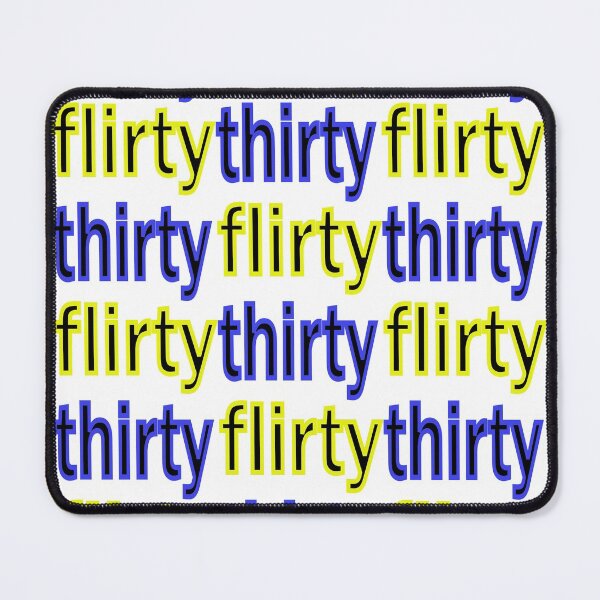 Item preview, Flirty thirty fun birthday design in yellow and blue designed and sold by CottagePop.