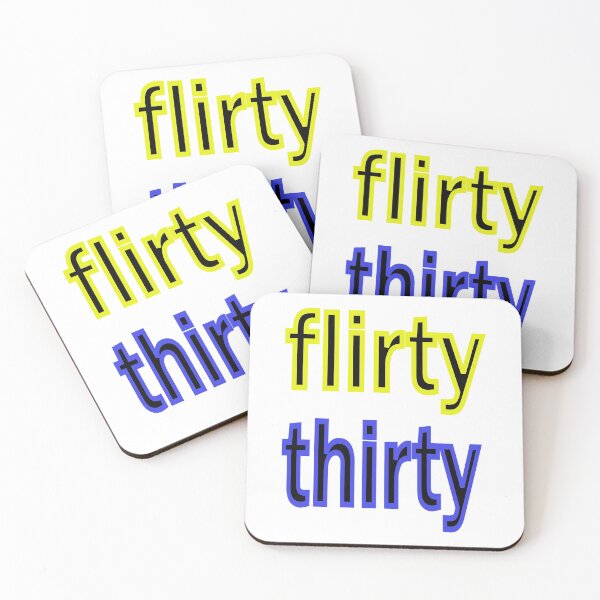 Item preview, Flirty thirty fun birthday design in yellow and blue designed and sold by CottagePop.