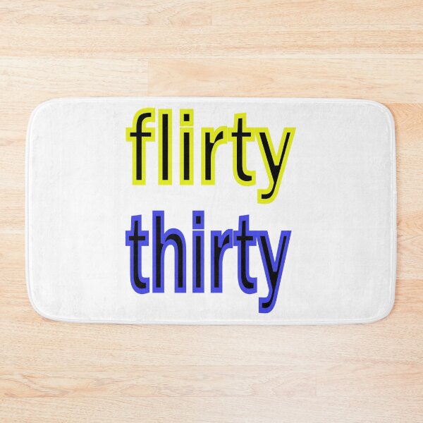 Item preview, Flirty thirty fun birthday design in yellow and blue designed and sold by CottagePop.