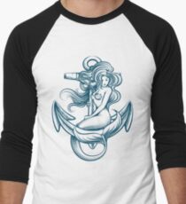 Mermaid on the Anchor Men's Baseball ¾ T-Shirt