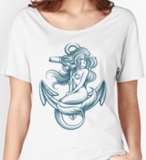 Mermaid on the Anchor Women's Relaxed Fit T-Shirt