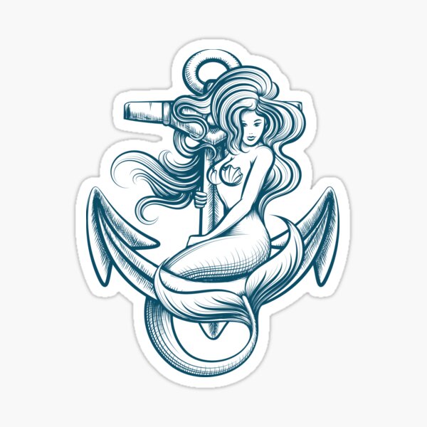 Mermaid on the Anchor Sticker