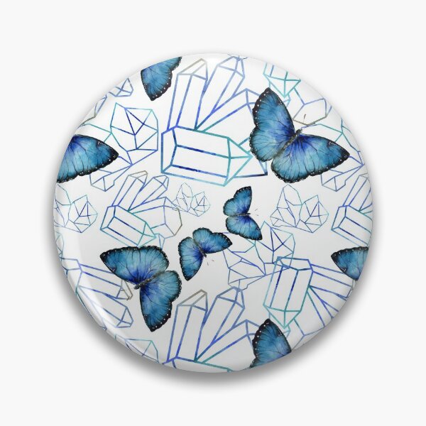 Item preview, Bright Blue Butterflies on a Faceted Blue Crystal Background. designed and sold by TeeRayBee.