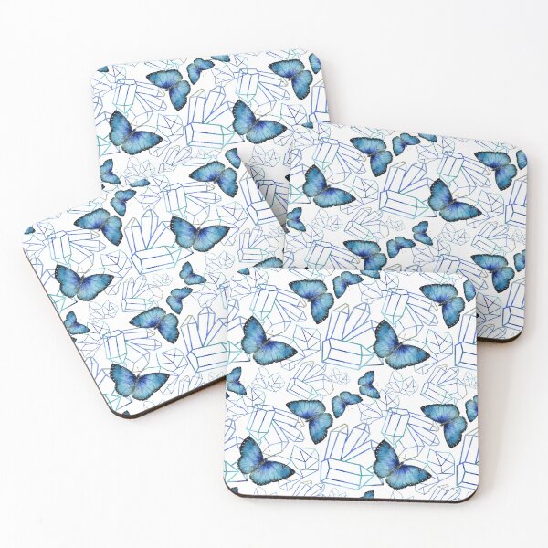 Item preview, Bright Blue Butterflies on a Faceted Blue Crystal Background. designed and sold by TeeRayBee.