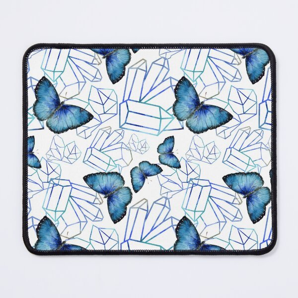 Item preview, Bright Blue Butterflies on a Faceted Blue Crystal Background. designed and sold by TeeRayBee.