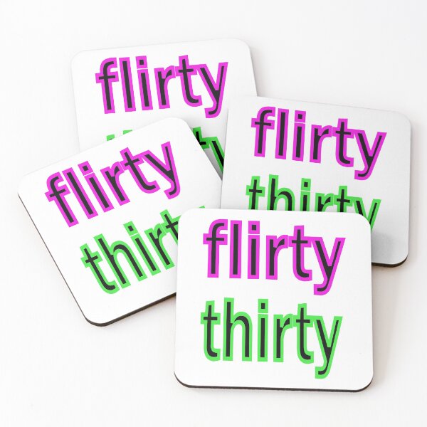 Item preview, Flirty thirty fun birthday design in pink and green designed and sold by CottagePop.
