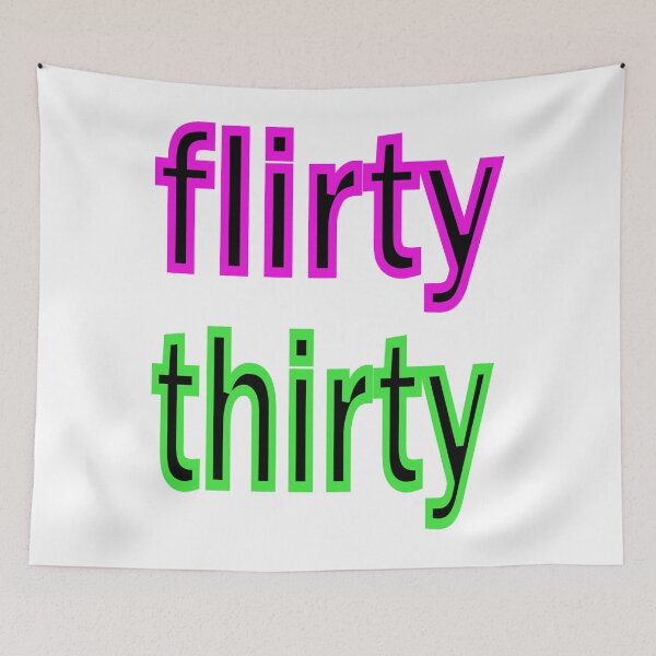 Item preview, Flirty thirty fun birthday design in pink and green designed and sold by CottagePop.