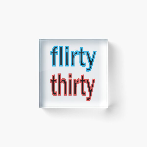 Item preview, Flirty thirty fun birthday design in blue and red designed and sold by CottagePop.