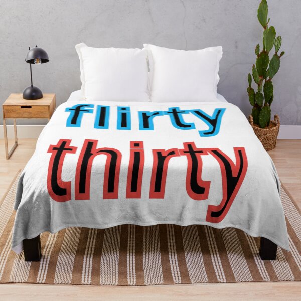 Item preview, Flirty thirty fun birthday design in blue and red designed and sold by CottagePop.