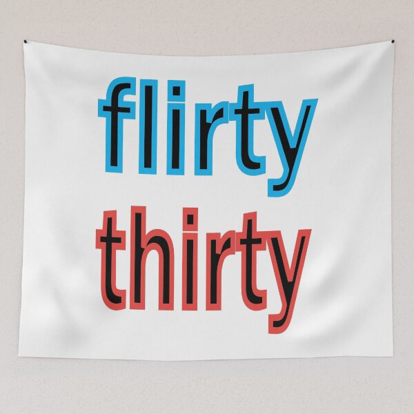 Item preview, Flirty thirty fun birthday design in blue and red designed and sold by CottagePop.