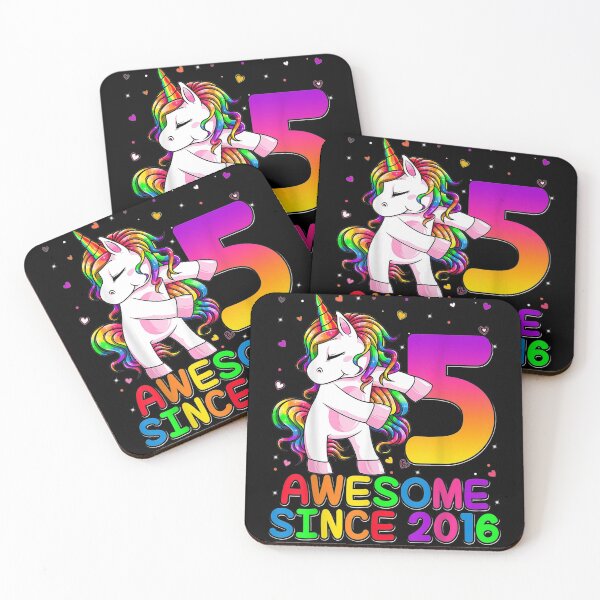 Item preview, 5 Years Old Unicorn Flossing 5th Birthday Girl Unicorn Party designed and sold by MuratshiMana.