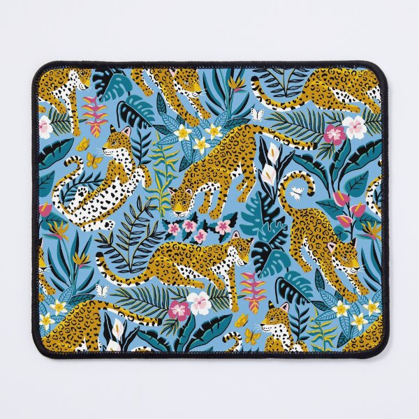 Item preview, Dancing Jaguar Jungle - Sky Blue designed and sold by TigaTiga.