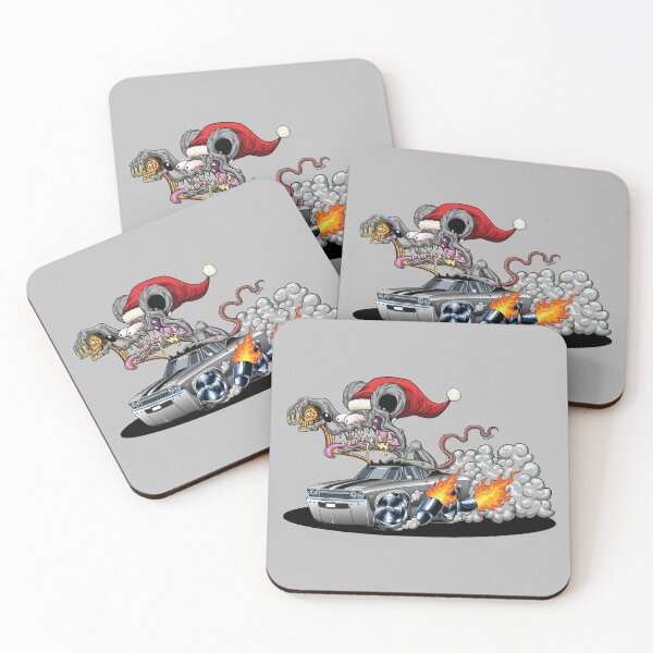 Item preview, DigiRods Christmas Holiday Santa Rat Rod Racer Chevelle Cartoon designed and sold by 3sistersrock.