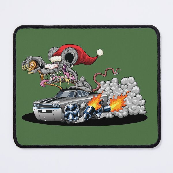 Item preview, DigiRods Christmas Holiday Santa Rat Rod Racer Chevelle Cartoon designed and sold by 3sistersrock.