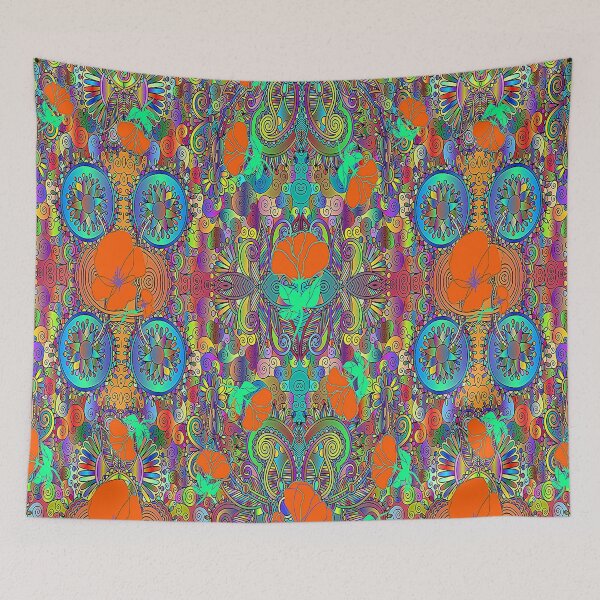 Item preview, Bohemian Botanical Floral Abstract Design, Graphic Psychedelic Abstract Art, Inspired by Nature-floral abstract art, Graphic Psychedelic Abstract Art, Inspired by Nature-floral abstract art designed and sold by Adri Barnard.