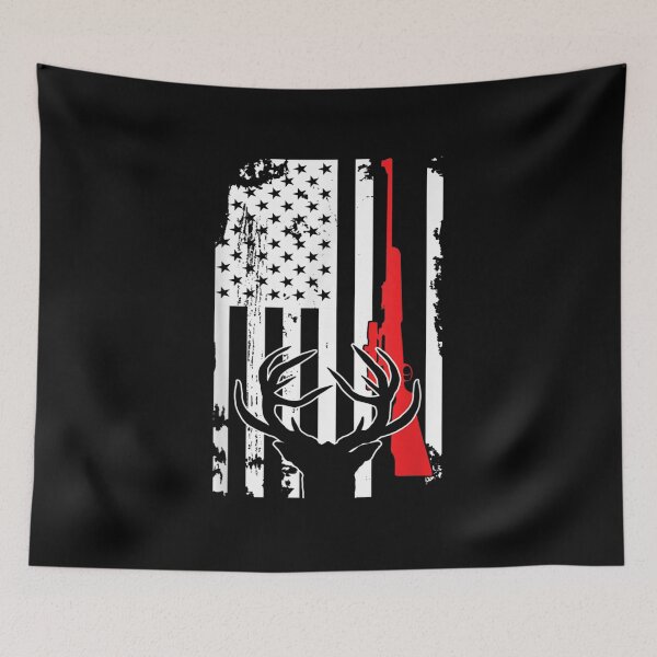 Item preview, American Flag Usa Sniper Riffle Deer Hunter Hunting Animal designed and sold by angelata.