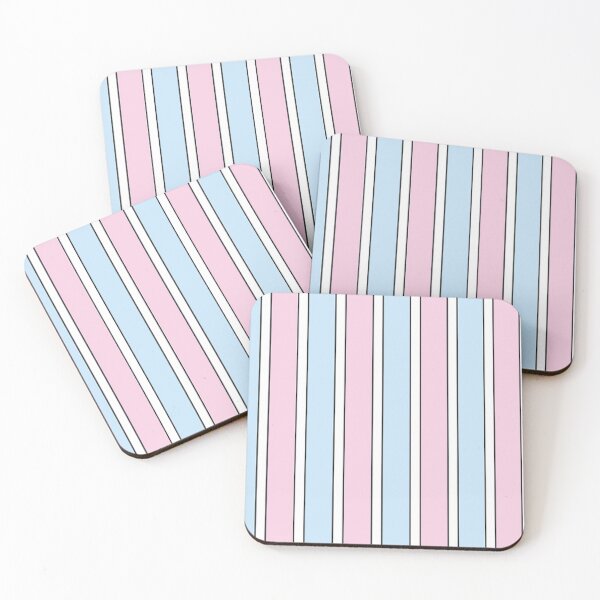 Item preview, Pastel pink and blue white striped print designed and sold by DemonicGloom.