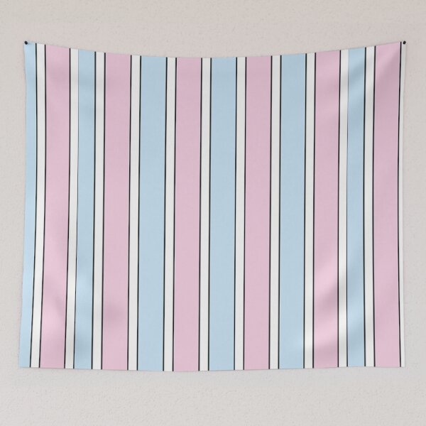 Item preview, Pastel pink and blue white striped print designed and sold by DemonicGloom.