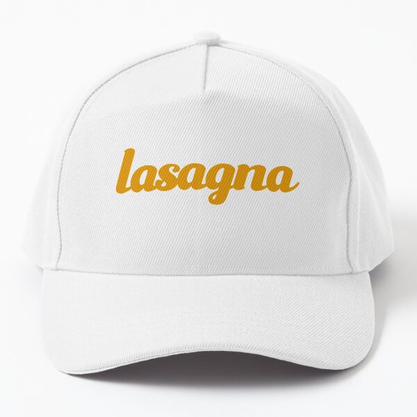 Lasagna Food Text Based Minimalist Foods Baseball Cap