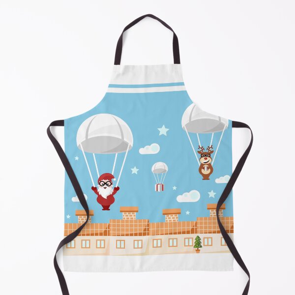 Item preview, Santa Claus and red nosed reindeer as parachutists designed and sold by SooperYela.