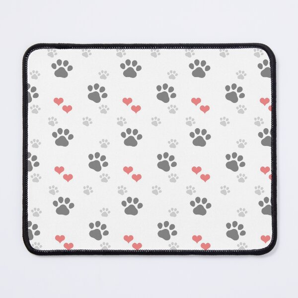Item preview, Paw prints and coral red heart pattern designed and sold by SooperYela.