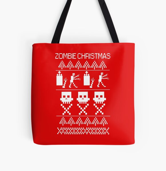 zombie christmas Tote bag doublé