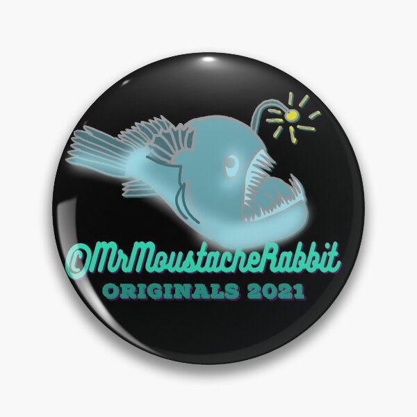 Item preview, Mr Moustache Rabbit's Yellow Submarine Adventures Character Mr Grumpy AnglerFish (on Black) designed and sold by ANIMALSDONTTALK.